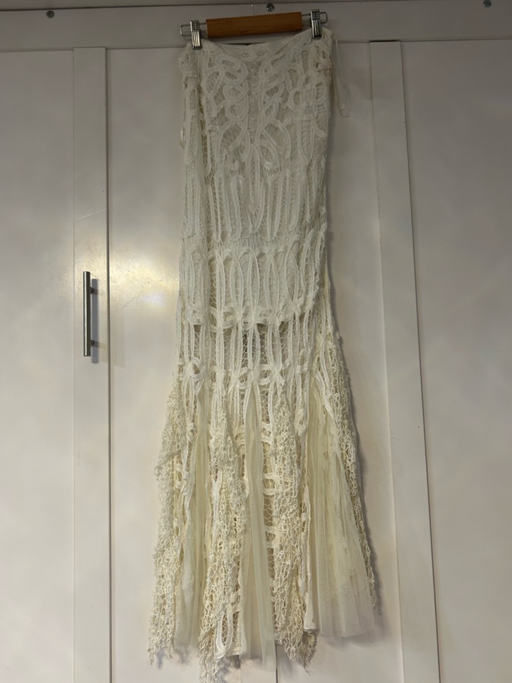 Free People Battenburg ivory lace maxi skirt - Picture 2 of 8